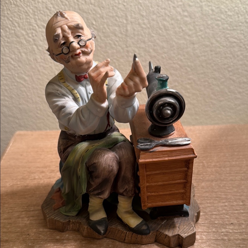 Vintage Craftsman Figurine with Sewing Machine